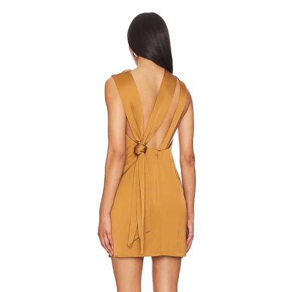 Significant Other Annabel Bias Mini Dress in Gold - Picture 3 of 3